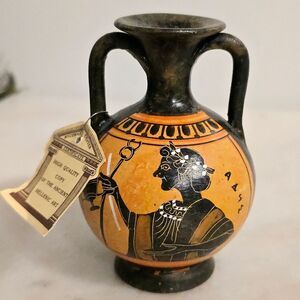 Terracotta Greek Amphora Handmade Antique Reproduction Vase Greece NWT
